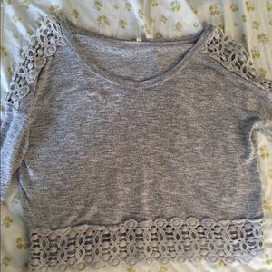 Heather gray crop top
